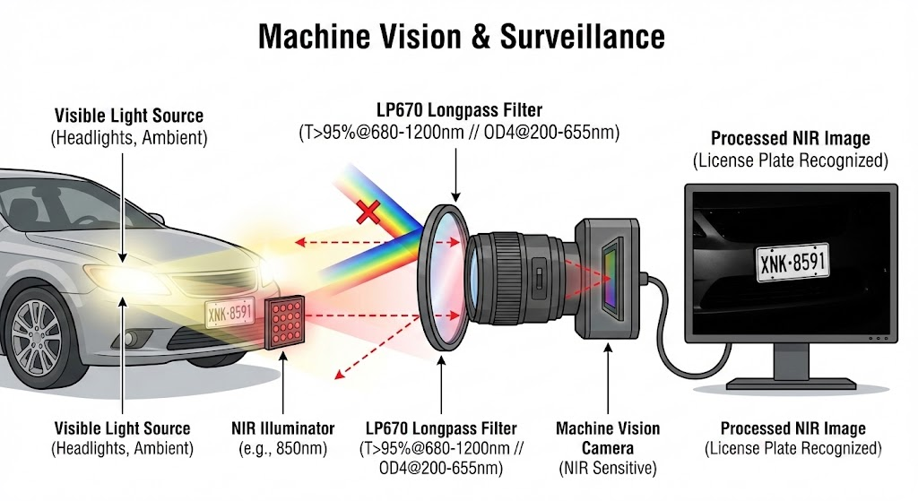LP670 Longpass Filter - Machine Vision & Surveillance