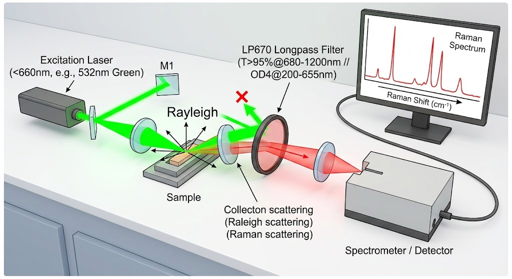 LP670 Longpass Filter - Raman Spectroscopy
