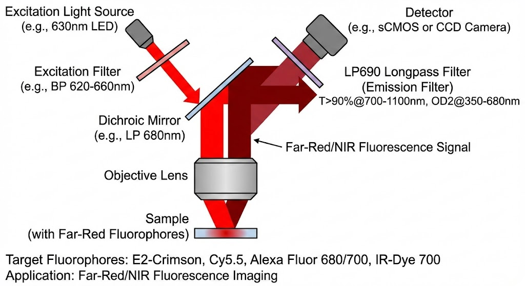 LP690 Longpass Filter - Far-Red/NIR Fluorescence Imaging