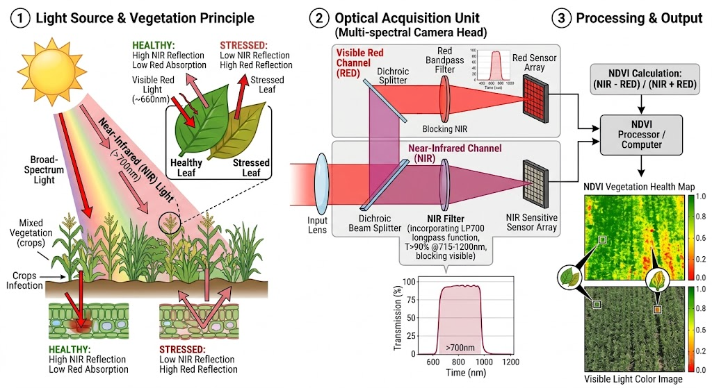 LP700 Longpass Filter - Agricultural Crop Monitoring (Vegetation Health)