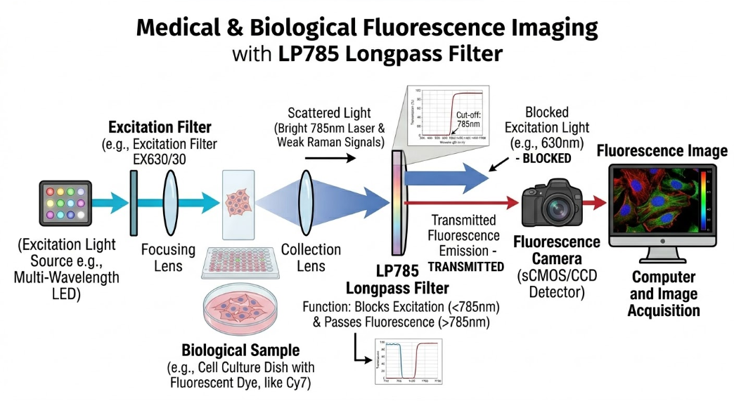LP785 Longpass Filter - Medical & Biological Fluorescence Imaging