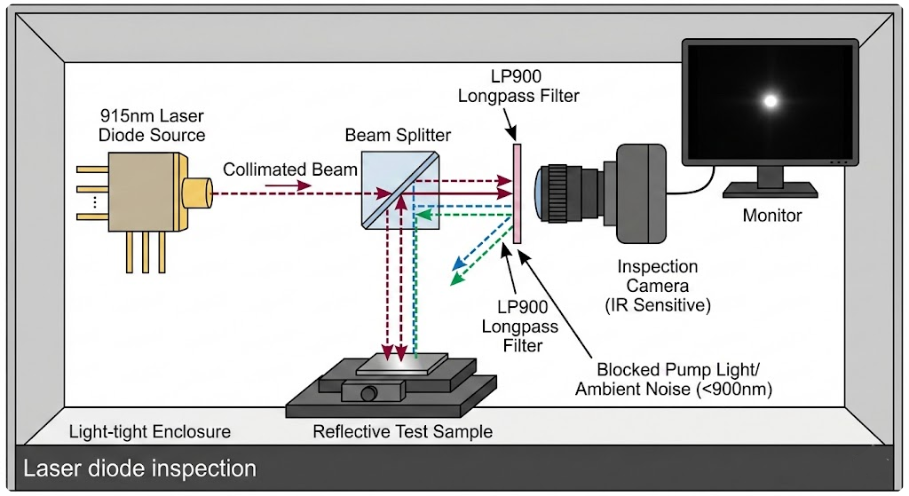 LP900 Longpass Filter - Laser Diode Inspection