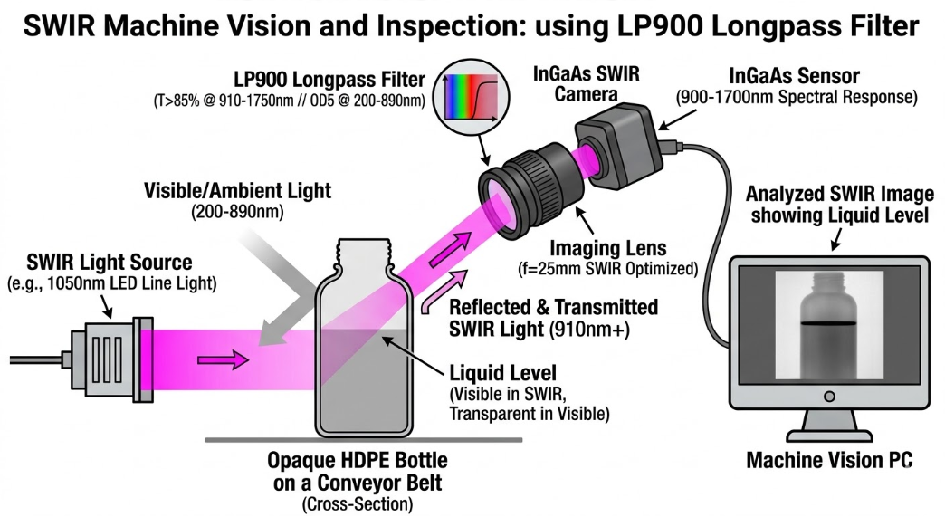LP900 Longpass Filter - SWIR Machine Vision and Inspection