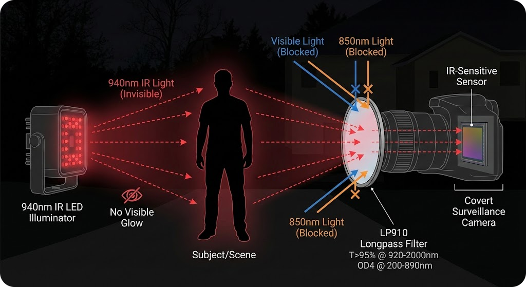 LP910 Longpass Filter - Covert Surveillance & Night Vision