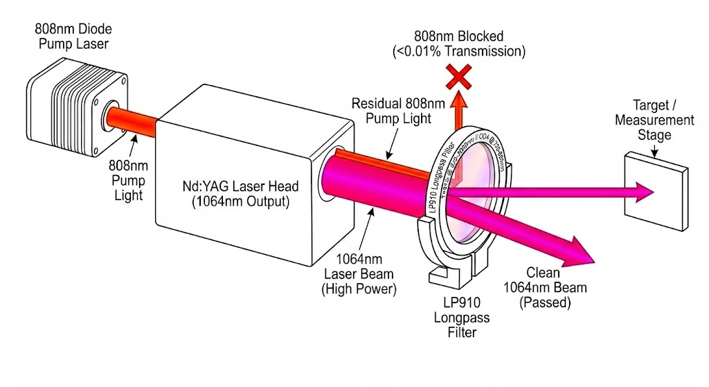 LP910 Longpass Filter - Nd:YAG Laser System "Cleanup"