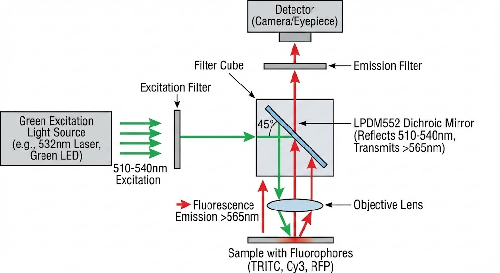 Longpass Dichroic Mirror (LPDM552) - Fluorescence Microscopy
