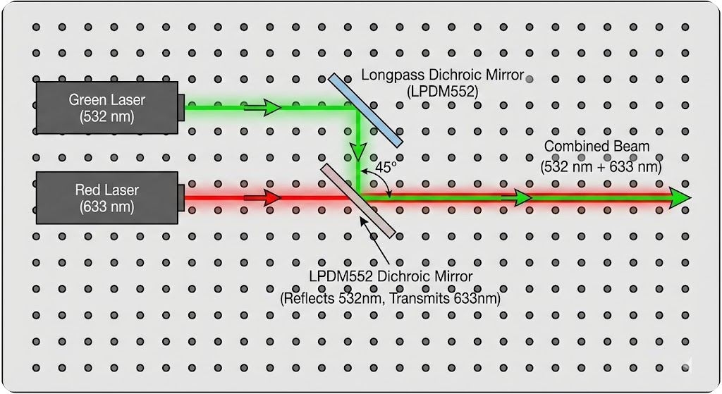 Longpass Dichroic Mirror (LPDM552) - Laser Beam Combining