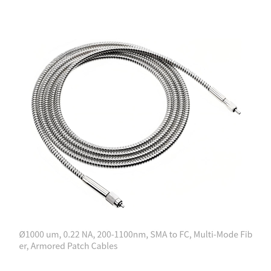 Ø1000 um, 0.22 NA, 200-1100nm, SMA to FC, Multi-Mode Fiber, Armored Patch Cables