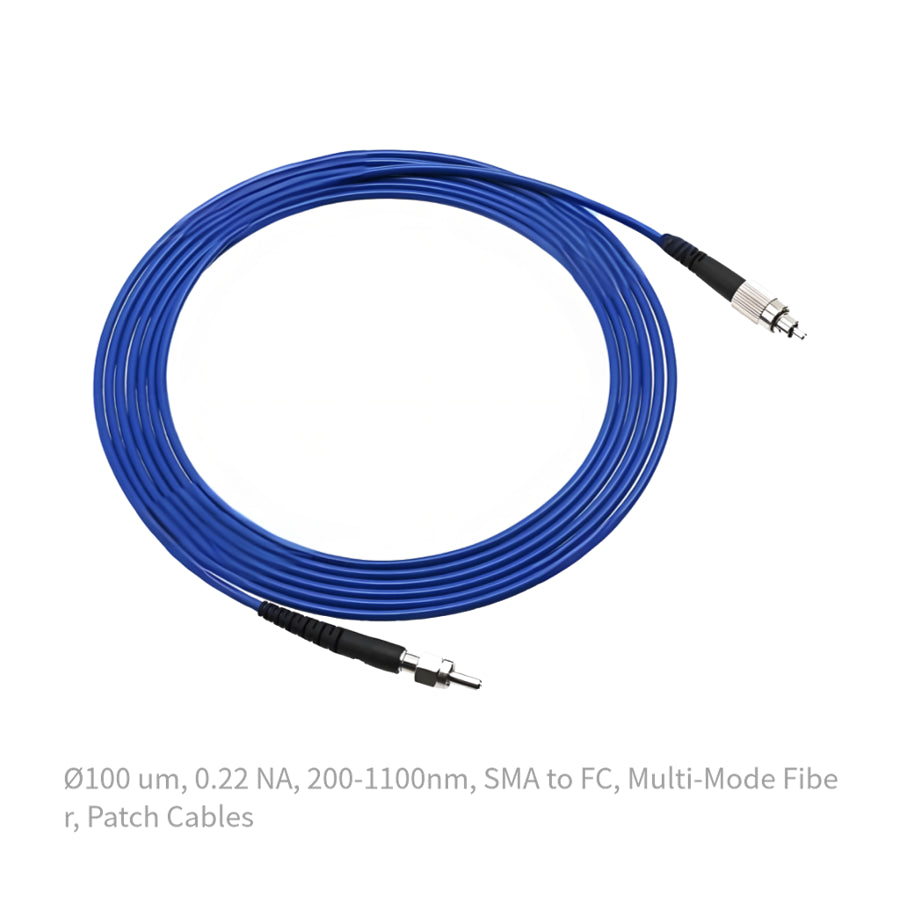 Ø100 um, 0.22 NA, 200-1100nm, SMA to FC, Multi-Mode Fiber, Patch Cables