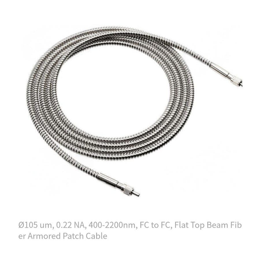 Ø105 um, 0.22 NA, 400-2200nm, FC to FC, Flat Top Beam Fiber Armored Patch Cable