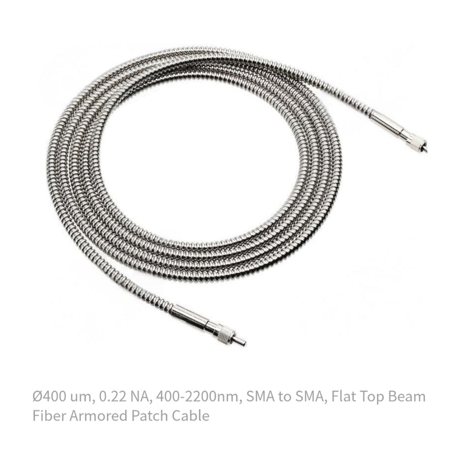 Ø400 um, 0.22 NA, 400-2200nm, SMA to SMA, Flat Top Beam Fiber Armored Patch Cable