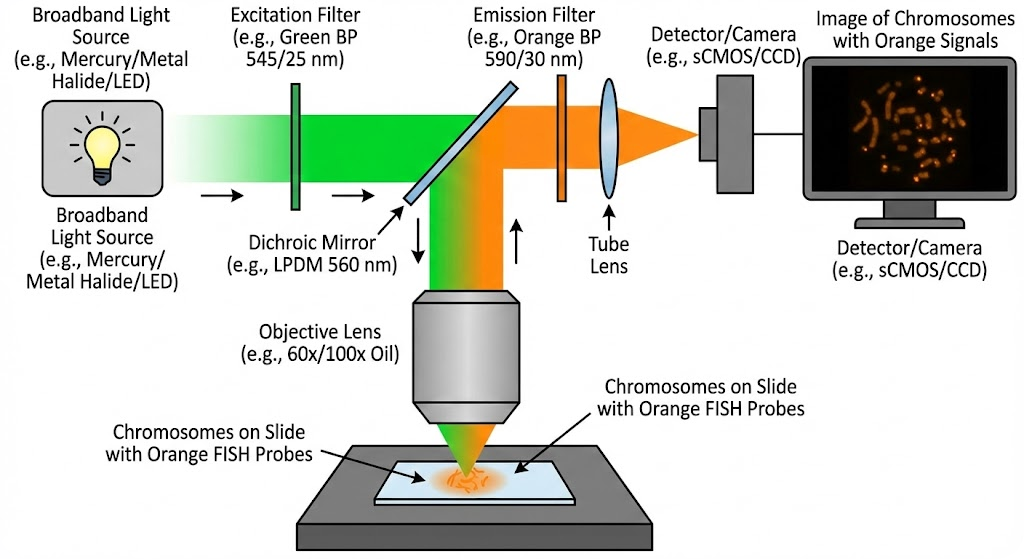 ORANGE Filter Set for TRITC - FISH (Fluorescence In Situ Hybridization)