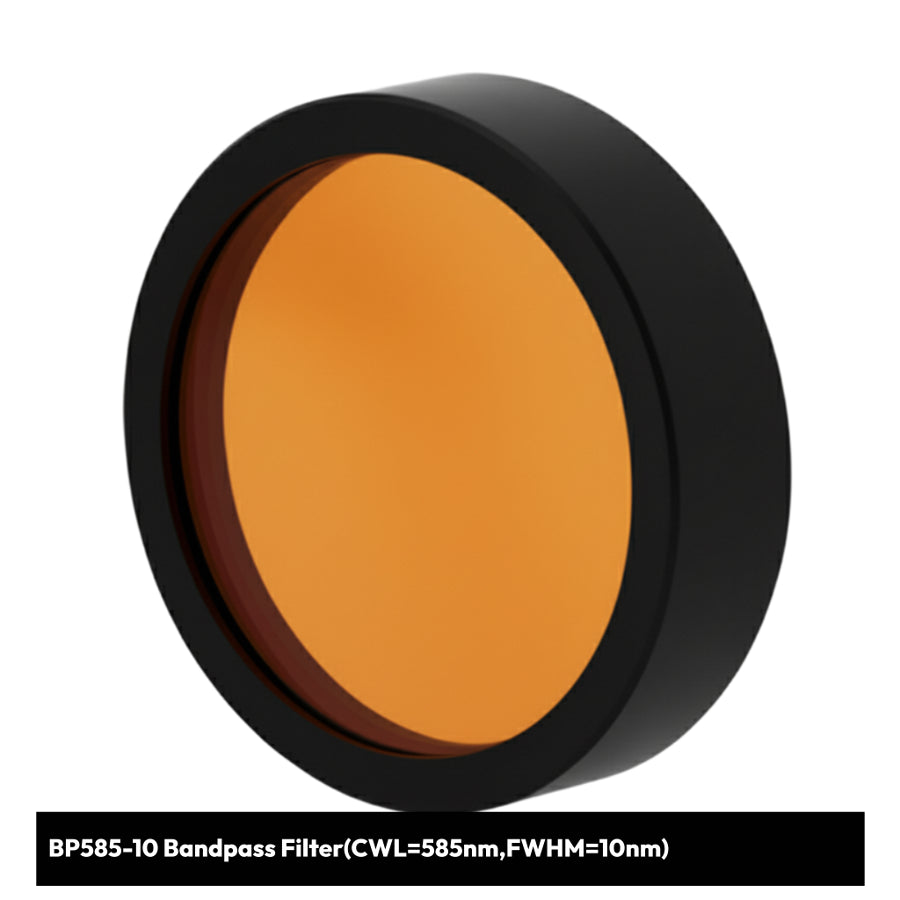 Orange filter with black rim on a white background