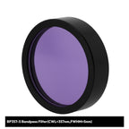 Purple filter with black rim on a white background