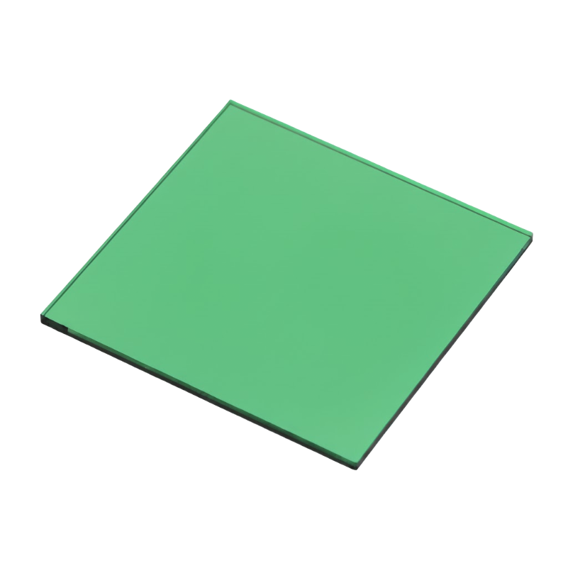 Green square tile on a white background