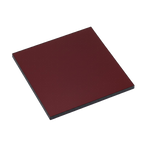 Square maroon tile on a white background