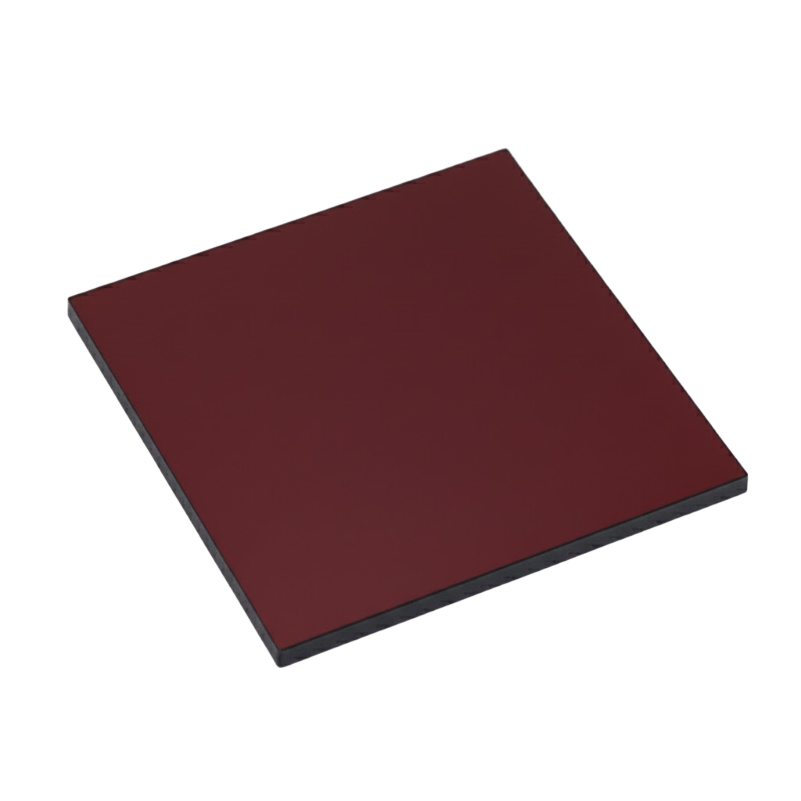 Square maroon tile on a white background