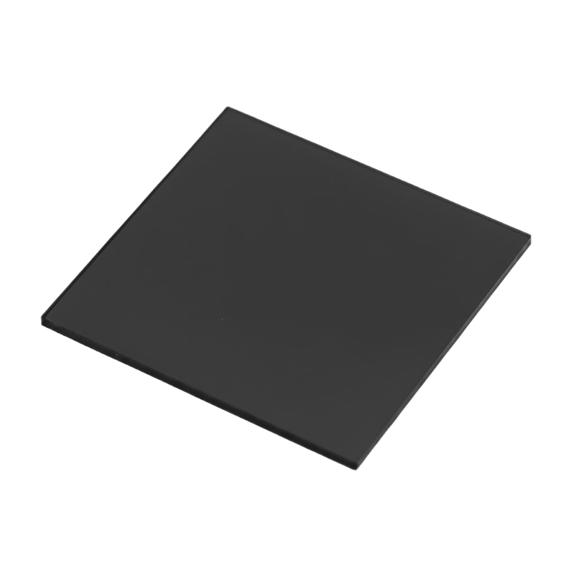 Black square tile on a white background