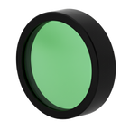 Green filter with black rim on a white background
