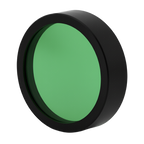 Green filter with black frame on a white background