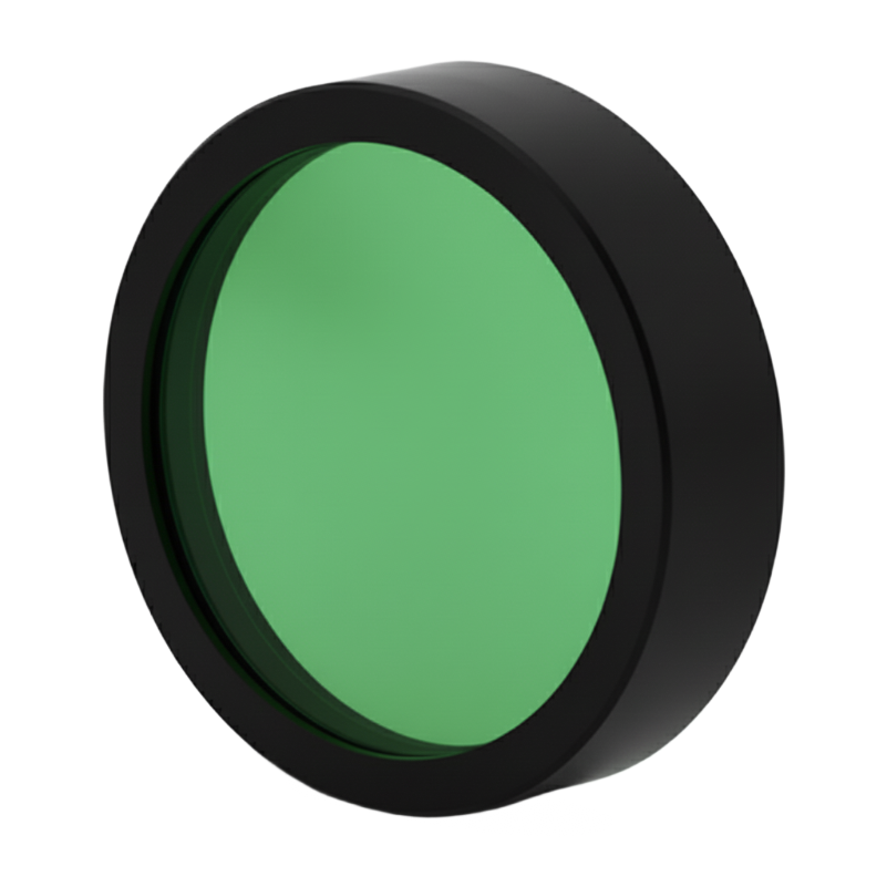 Green filter with black frame on a white background