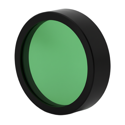 Green filter with black frame on a white background