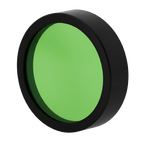 Green filter with black rim on a white background