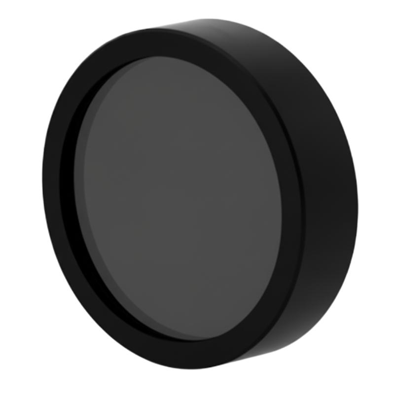 Black circular object on a white background