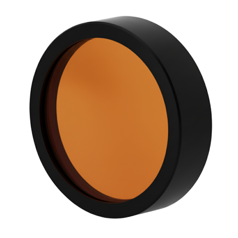 Round brown object with black rim on a white background