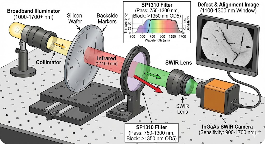 SP1310 Shortpass Filter - Silicon Wafer & Solar Cell Inspection