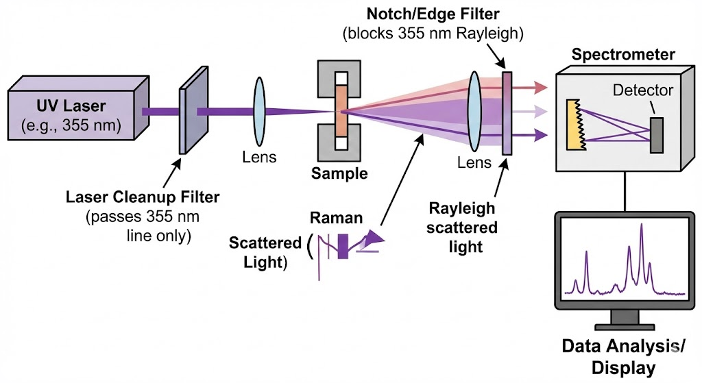 SP410 Shortpass Filter - Raman Spectroscopy (Cleanup)