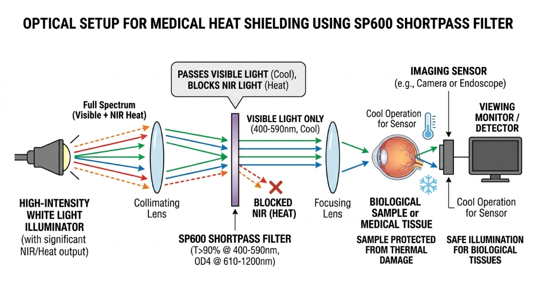 SP600 Shortpass Filter - Heat Shielding for Medical & Biological Imaging