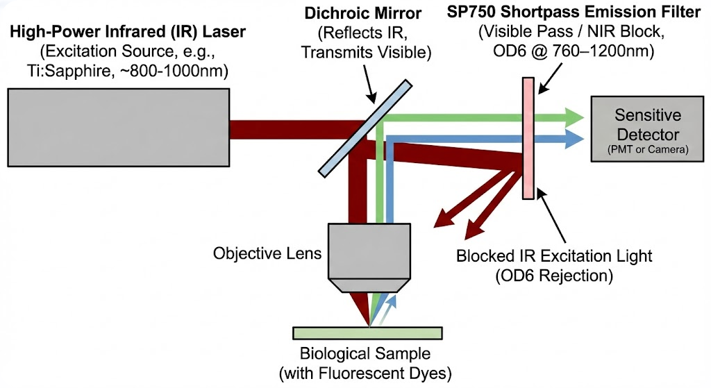 SP750 Shortpass Filter - Multiphoton (Two-Photon) Microscopy