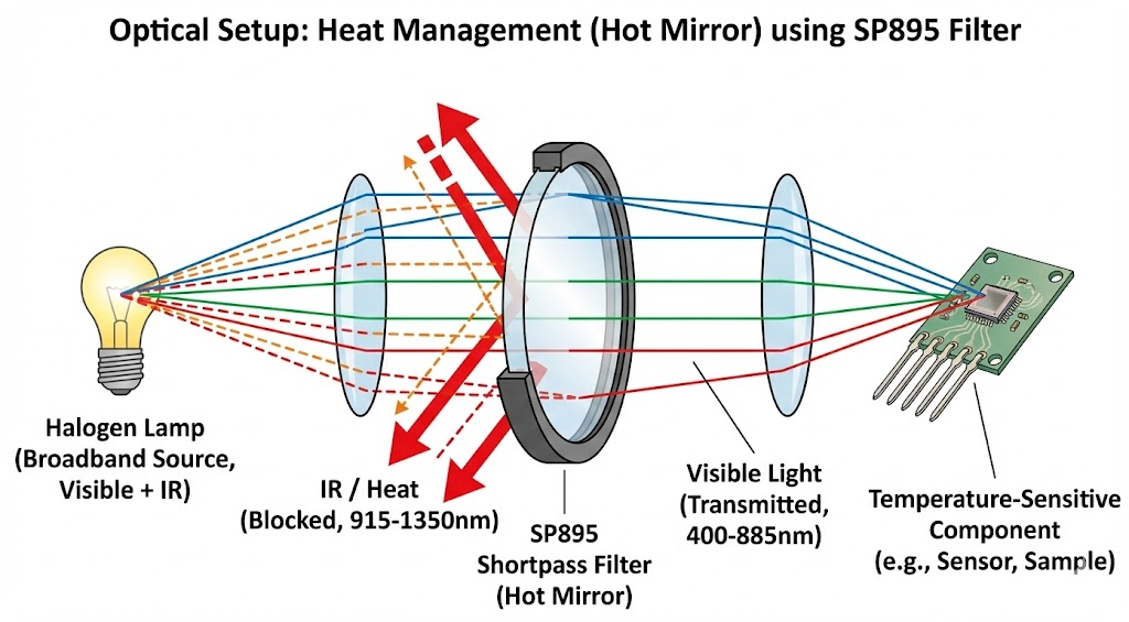 SP895 Shortpass Filter - Heat Management (Hot Mirror)