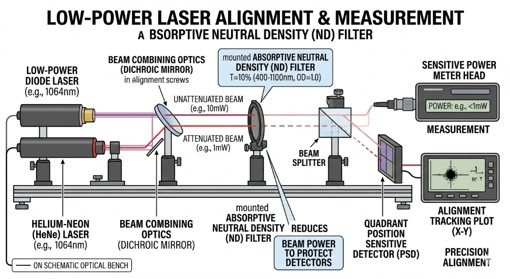 T 10% Absorptive ND Filters 400-1100nm - Low-Power Laser Alignment and Measurement
