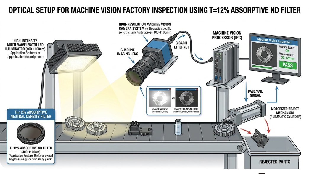 T 12% Absorptive Neutral Density Filters - Machine Vision and Factory Inspection